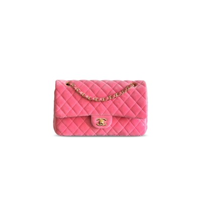 CHANEL MEDIUM CLASSIC HANDBAG VELVET A01112 (25*16*7cm)